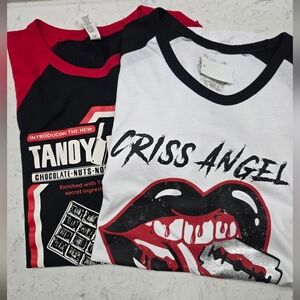 Criss Angel Baseball T (Oversized Mens Xl) Tandy Baseball T (Fitted Woman L)
